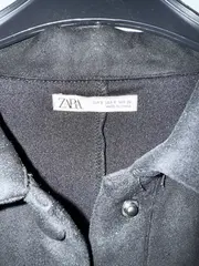 Vorschaubild 5 von Damen Blusenkleid Kurzarm Knopfleiste Kragen Schwarz Gr. 36/S Casual
