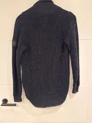 Vorschaubild 2 von Herren Strickjacke Gr. S Blau Baumwolle Schalkragen