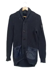 Vorschaubild 1 von Herren Strickjacke Gr. S Blau Baumwolle Schalkragen