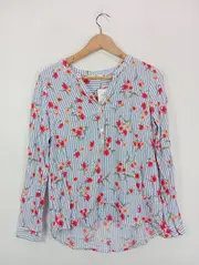 Vorschaubild 2 von Damen Hemdbluse Blumenmuster Langarm Viskose Gr. 36 S