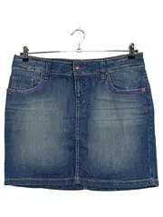 Vorschaubild 2 von Denim Jeansrock Damen Gr. 30 Blau Mini Casual Vintage Wash