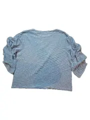Vorschaubild 3 von Damen Bluse Gr. 38 Blau Gestreift Rüschen Ärmel Feminin