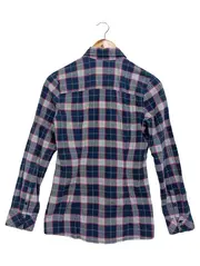 Vorschaubild 2 von Damen Bluse Gr. 34/XS Blau Kariert Langarm Klassisch Hemdbluse