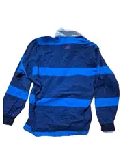 Vorschaubild 2 von Rugby Polo Shirt Herren Gr. L Langarm Blau Gestreift Vintage