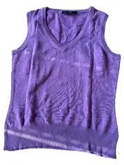 Vorschaubild 1 von Damen Pullunder Gr. 38/M Lila Casual Baumwolle V-Ausschnitt