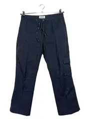 Vorschaubild 1 von Damen Cargohose Blau Gr. 38 Baumwolle Casual Kordelzug