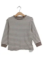 Vorschaubild 2 von Langarmshirt Gr. 104 Gestreift Braun Weiß Rippstrick Kinder