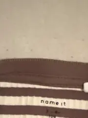 Vorschaubild 4 von Langarmshirt Gr. 104 Gestreift Braun Weiß Rippstrick Kinder