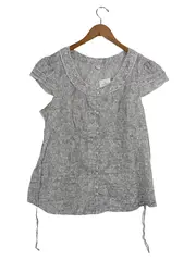 Vorschaubild 1 von Damen Bluse 46 Blumenmuster Kurzarm Knopfleiste Casual