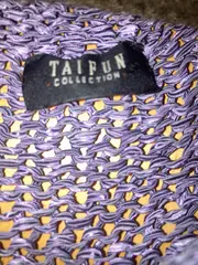 Vorschaubild 2 von Taifun Damen Kurzarm Strickpullover Lila Gr. 40 Lochmuster Casual