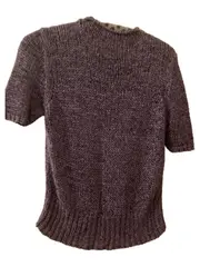 Vorschaubild 3 von Taifun Damen Kurzarm Strickpullover Lila Gr. 40 Lochmuster Casual