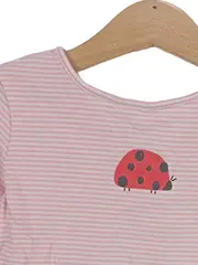 Vorschaubild 2 von Baby Body Marienkäfer Streifen Rosa Gr. 92 Wolle