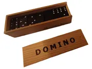 Vorschaubild 1 von Domino Spiel Holzbox Klassisch Schwarz Punkte Ab 6 Jahre