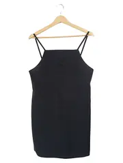 Vorschaubild 1 von Damen Trägerkleid Schwarz Minikleid Gr. M Minimalistisch