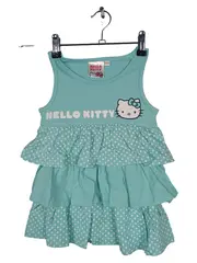 Vorschaubild 1 von Kinder Sommerkleid Blau Gr. 104/110 Punkte Rüschen Casual