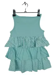Vorschaubild 2 von Kinder Sommerkleid Blau Gr. 104/110 Punkte Rüschen Casual