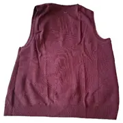 Vorschaubild 3 von Pullunder Damen Gr. 46 Bordeaux Rot Strick V-Ausschnitt Klassisch