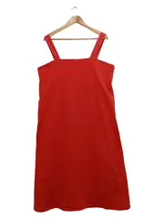 Vorschaubild 1 von Damen Freizeitkleid Rot Gr. 40/L Minimalistisch Baumwolle Midi