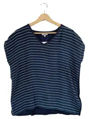 Vorschaubild 1 von Damen Shirt Bluse Streifen Maritim Blau Weiß Gr. L