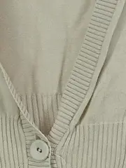 Vorschaubild 3 von Strickjacke Damen Kurzarm Lochmuster Beige Gr. 42/XL Baumwolle