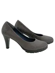 Vorschaubild 1 von Damen Pumps Grau Gr. 38,5 Leder Absatz 10cm Elegant