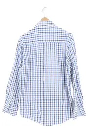 Vorschaubild 2 von Herren Business Hemd Kariert Blau Gr. 48/M Langarm Baumwolle