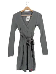Vorschaubild 1 von EDC Damen Strickkleid Grau Gr. 38/M Casual Wickelkleid Baumwolle