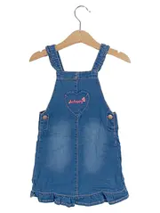 Vorschaubild 1 von Jeanskleid Mädchen Gr. 92 Blau Casual Latzkleid mit Stickerei