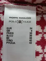 Vorschaubild 3 von Damen Freizeitkleid Gr. 34/XS Rot Weiß Grafisch Strickkleid