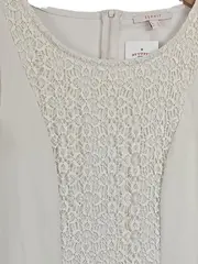 Vorschaubild 2 von Damen festliches Kleid Gr. 40/L Beige Elegant Spitze 3/4-Arm