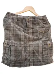 Vorschaubild 1 von Jeansrock Damen Kariert Braun Baumwolle Gr. 36 S Midirock