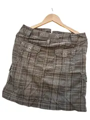 Vorschaubild 2 von Jeansrock Damen Kariert Braun Baumwolle Gr. 36 S Midirock