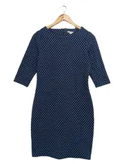 Vorschaubild 1 von Damen Etuikleid Gr. 36/S Blau Grafisch Business Bleistiftkleid