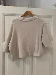 Vorschaubild 2 von Damen Strickpullover Beige Gr. 38/36 Casual Baumwolle