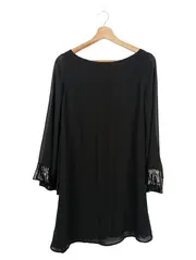 Vorschaubild 2 von Damen Cocktailkleid Gr. 38/M Schwarz Elegant Pailletten 3/4-Arm