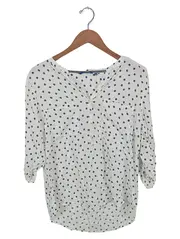 Vorschaubild 1 von Bluse Damen 3/4-Arm Viskose Punkte Weiß Gr. 38 M