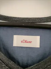 Vorschaubild 2 von Herren T-Shirt Grau Meliert V-Ausschnitt Gr. XL