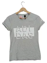 Vorschaubild 1 von T-Shirt Kinder Gr. 164 Grau Logo-Print Kurzarm Sportshirt