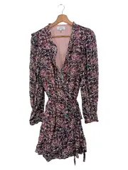 Vorschaubild 1 von Wickelkleid Damen Gr. 40/L Mehrfarbig Blumenmuster