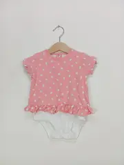 Vorschaubild 1 von Baby Body Gr. 74 Rosa Grafisch mit Rüschen Baumwolle Mädchen
