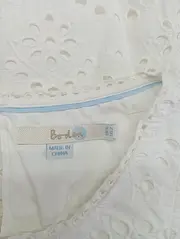 Vorschaubild 3 von Damen Bluse Lochmuster Weiß Gr. 32/XXS Baumwolle Elegant Vintage