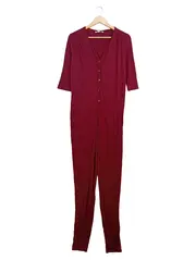 Vorschaubild 1 von Damen Jumpsuit Rot Gr. 34/XS Casual Viskose Overall Raffungen
