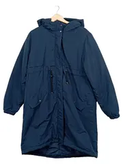 Vorschaubild 1 von Damen Parka Blau Gr. 40/L Casual Baumwolle Kapuze Freizeit