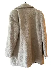 Vorschaubild 2 von Damen Wollmantel Beige Gr. 42/XL Klassisch Reißverschluss