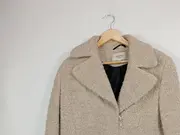 Vorschaubild 3 von Damen Wollmantel Beige Gr. 42/XL Klassisch Reißverschluss