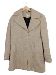 Vorschaubild 1 von Damen Wollmantel Beige Gr. 42/XL Klassisch Reißverschluss
