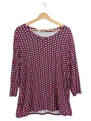 Vorschaubild 1 von Damen Langarmshirt Gr. 48/4XL Mehrfarbig Viskose Muster Casual