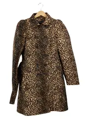 Vorschaubild 1 von Damen Übergangsmantel 38/M Braun Leo-Look Animal-Print Doppelreiher