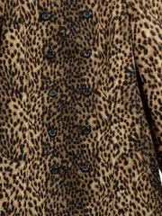 Vorschaubild 2 von Damen Übergangsmantel 38/M Braun Leo-Look Animal-Print Doppelreiher