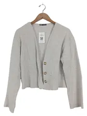 Vorschaubild 1 von Damen Strickjacke Beige Gr. S Casual Baumwolle Polyester